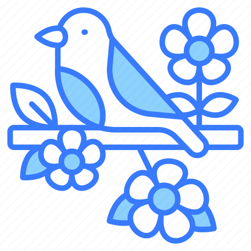Bird, sparrow, creature, flower, specie, passeridae, branch icon - Download on Iconfinder