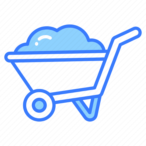 Wheelbarrow, cart, barrow, handcart, pushcart, mulch, carrier icon - Download on Iconfinder