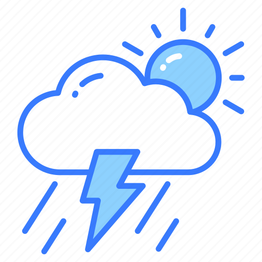 Thunderstorm, shower, rainfall, bolt, storm, rain, cloud icon - Download on Iconfinder