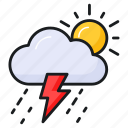 thunderstorm, shower, rainfall, bolt, storm, rain, cloud