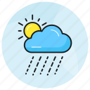 rain, rainy, weather, cloud, sun, drops, drizzle