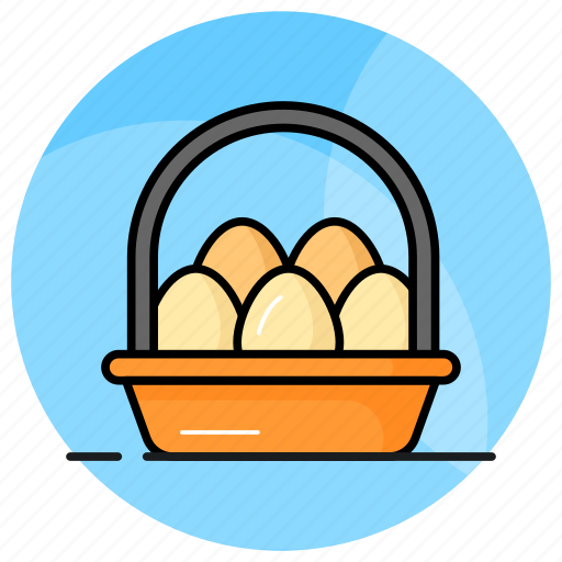 Eggs, basket, poultry, bucket, farm, agriculture, chicken icon - Download on Iconfinder