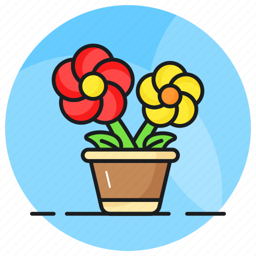 Flowers, pot, decorative, potted, houseplant, decor, floral icon - Download on Iconfinder