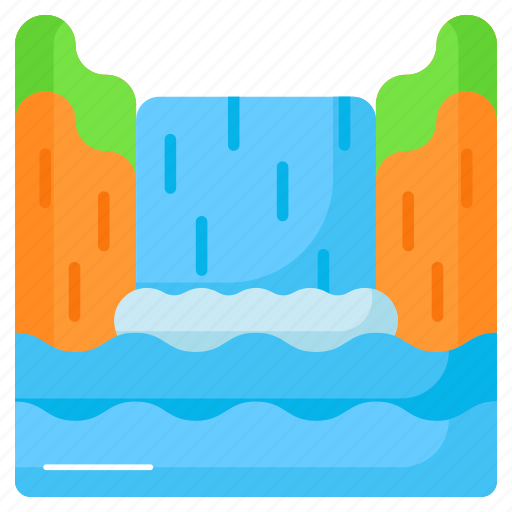 Waterfall, cascade, nature, landscape, water, flow, scenery icon - Download on Iconfinder