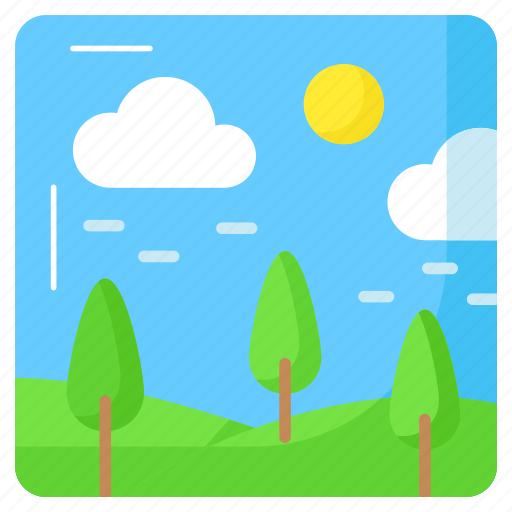 Spring, season, background, scene, blossom, greenery, clouds icon - Download on Iconfinder