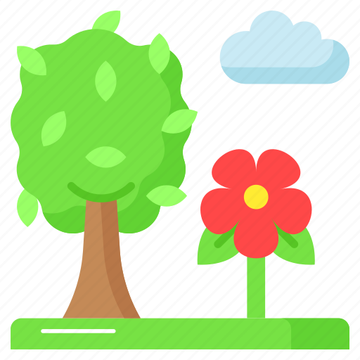 Spring, season, trees, plant, blossom, greenery, clouds icon - Download on Iconfinder