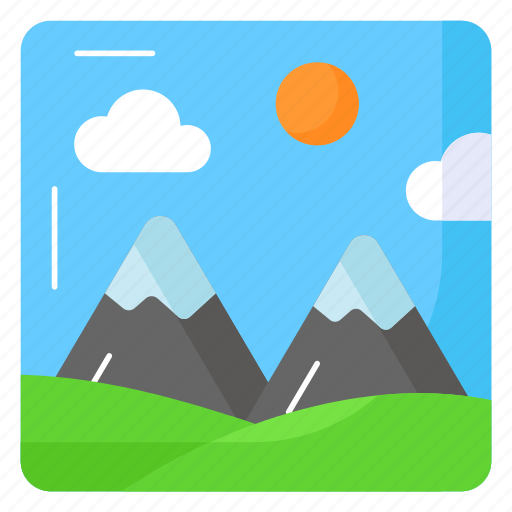 Hill station, landscape, nature, mountains, clouds, sun, scenery icon - Download on Iconfinder