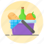 fruit, basket, orange, beverage, food, hamper, grocery, bucket 