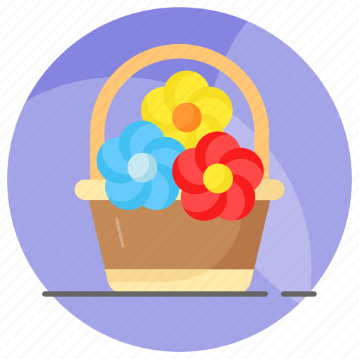 Flower, basket, bucket, decorative, fragrance, peony, floral icon - Download on Iconfinder