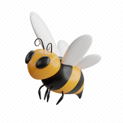 Bee, nature, honey, animal, summer, wing, honeybee 3D illustration - Download on Iconfinder