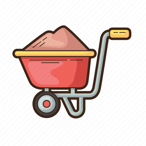 Spring, wheelbarrow, construction, tool, barrow, sand icon - Download on Iconfinder
