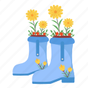 shoe, pot, flower, plant, garden, nature, shoes, spring, sunflower