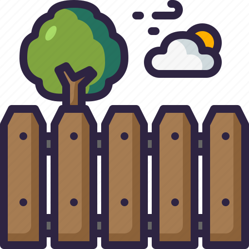 Fence, limit, real, estate, property, security, tree icon - Download on Iconfinder