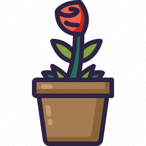 Rose, flower, pot, farming, botanical, garden, blossom icon - Download on Iconfinder