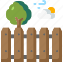 fence, limit, real, estate, property, security, tree, cloud