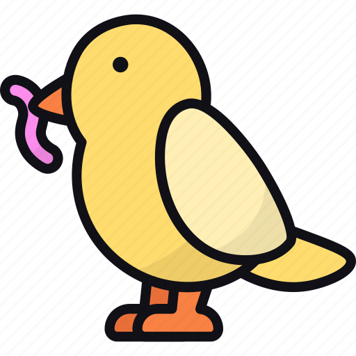 Bird, animal, worm, eating, wildlife icon - Download on Iconfinder