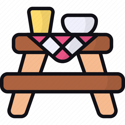 Picnic table, outdoor, furniture, park, garden, recreation icon - Download on Iconfinder