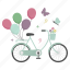 balloons, butterfly, bicycle, sticker, spring, insect 