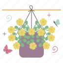 butterfly, spring, sticker, flower, basket, hanging