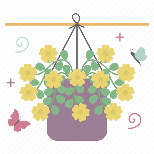 Butterfly, spring, sticker, flower, basket, hanging icon - Download on Iconfinder
