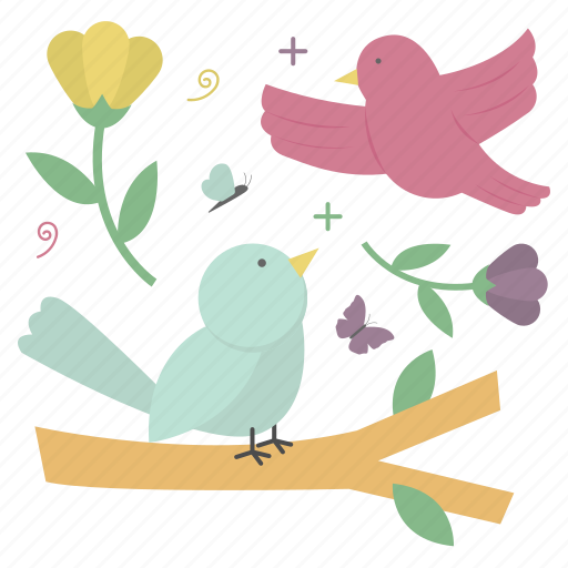 Hummingbird, flower, sticker, spring, butterfly, leaf icon - Download on Iconfinder