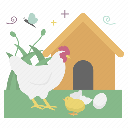 Sticker, spring, egg, broken, chick, hen icon - Download on Iconfinder