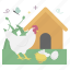 sticker, spring, egg, broken, chick, hen 