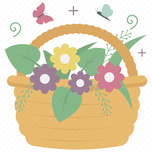 Sticker, spring, insect, butterfly, leaf, basket, flower icon - Download on Iconfinder