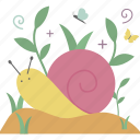 sticker, spring, insect, butterfly, leaf, nature, slug, slow