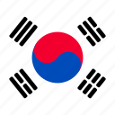 korea, south korea, korean, flag, country, square, rounded, language