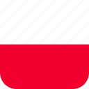 poland, flag, country, square, rounded, language, polish, pl, eastern europe