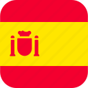 spain, spanish, flag, country, square, rounded, language, minimal, stylized