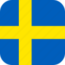 sweden, swedish, flag, country, square, rounded, language, se, scandinavian