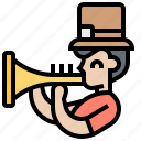 horn, instrument, music, parade, trumpet