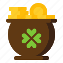 clover, coin, gold, pot, st. patrick