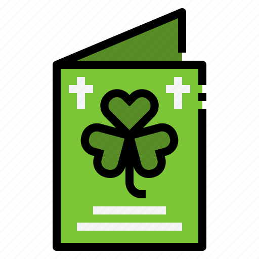 Card, clover, fold, greeting, invitation, irish, st. patrick icon - Download on Iconfinder
