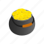 coin, day, gold, holiday, isometric, pot, wealth 