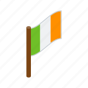 country, flag, green, ireland, irish, isometric, national