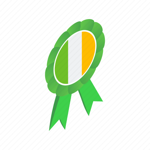 Country, emblem, green, ireland, irish, isometric, ribbon icon - Download on Iconfinder