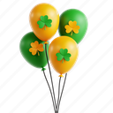clover, balloon, ireland, irish, celtic, 3d icon, 3d illustration, 3d render 
