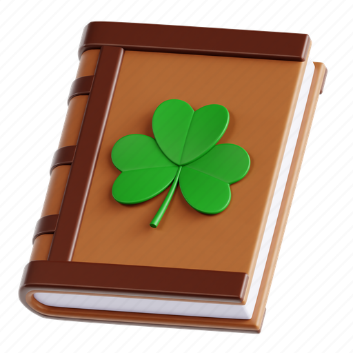 Book, ireland, irish, celtic, clover, 3d icon, 3d illustration 3D illustration - Download on Iconfinder