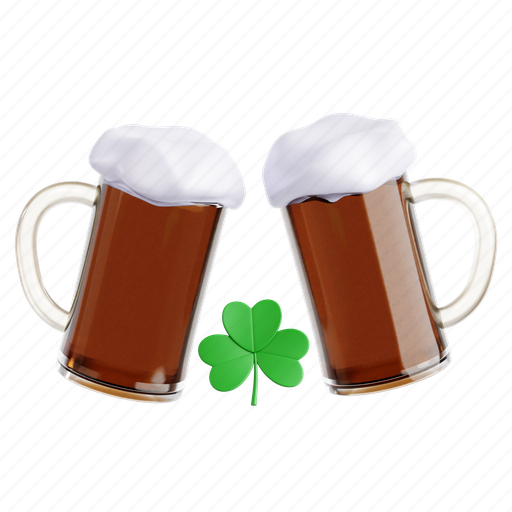 Cheers, ireland, irish, celtic, clover, 3d icon, 3d illustration 3D illustration - Download on Iconfinder