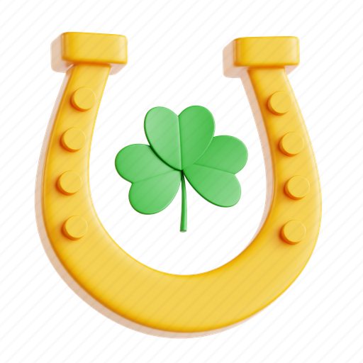 Horseshoe, ireland, irish, celtic, clover, 3d icon, 3d illustration 3D illustration - Download on Iconfinder