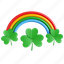 rainbow, ireland, irish, celtic, clover, 3d icon, 3d illustration, 3d render 