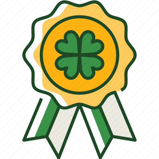 Badge, shamrock, st patricks day, ireland, irish, luck, gold icon - Download on Iconfinder