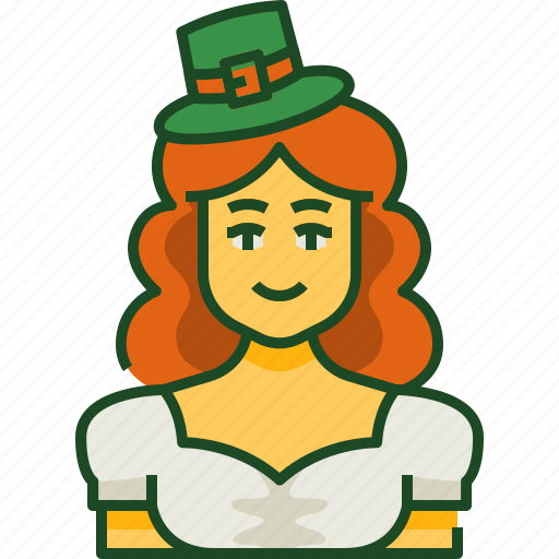 Irish, girl, irish girl, leprechaun, hat, st patricks day, festival icon - Download on Iconfinder