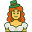 irish, girl, irish girl, leprechaun, hat, st patricks day, festival 