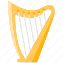 harp, music, instrument, lyre, equipment, sound, irish