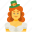 irish, girl, irish girl, leprechaun, hat, st patricks day, festival 