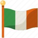 ireland, flag, ireland flag, country, national, saint patrick, irish